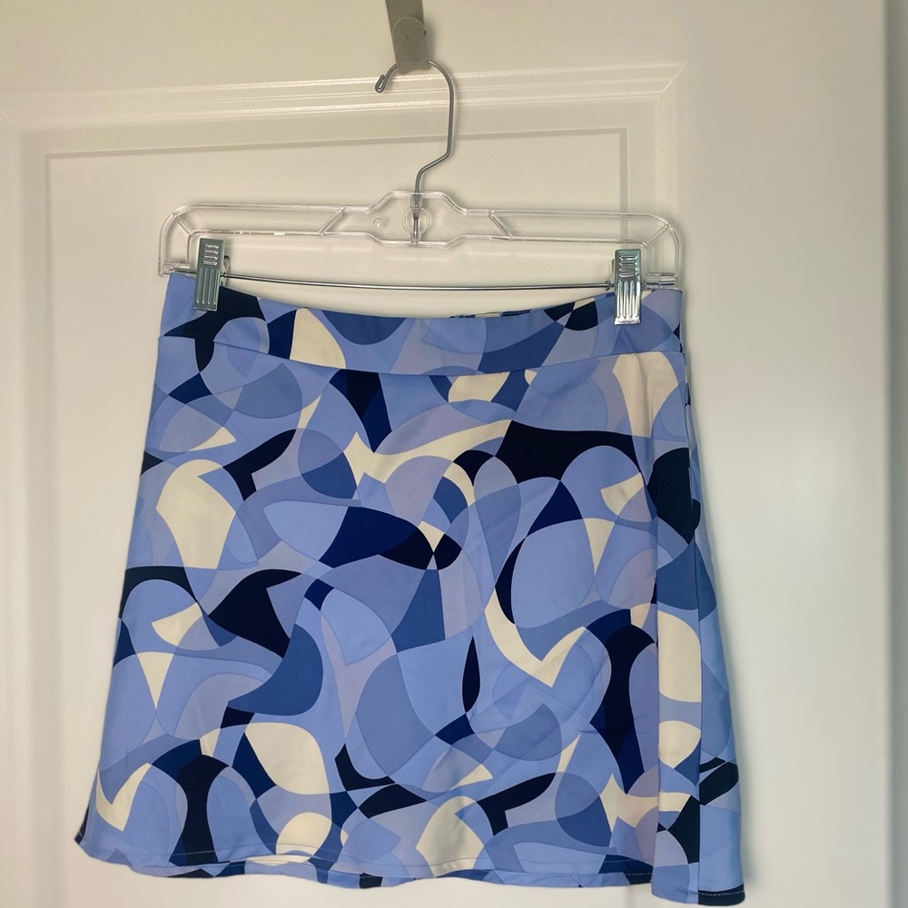 BLUE PATTERN RETRO STYLE SKIRT
